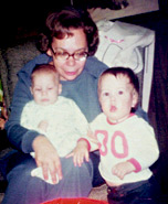 Aunt Dot and yours truly (in the football shirt)