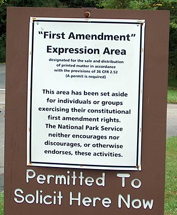 National Park Free Speech Sign